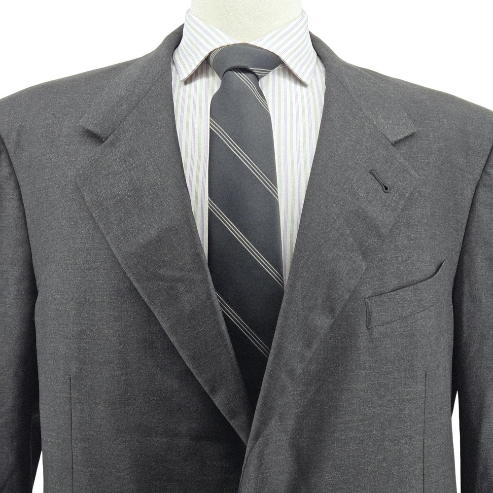 Canali Suit Jacket Mens IT 58 Gray Wool‎ Single-Breasted 2 Button Made In Italy
